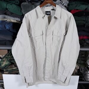 Silver Tab by Levi Strauss Mens Beige Long Sleeve Utility skate Shirt Size L